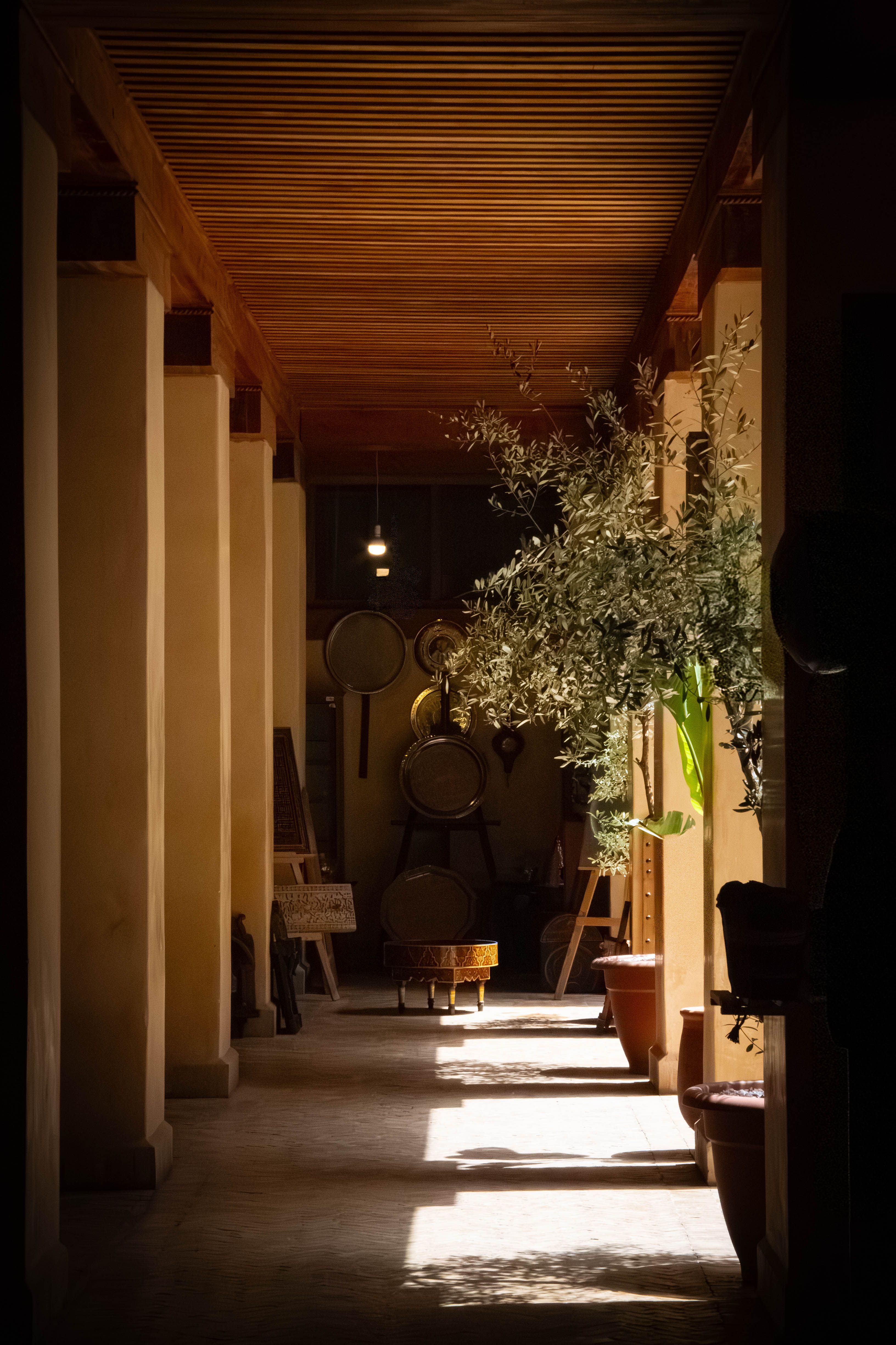 A sunlit colonnade in a home WhileAway cares for